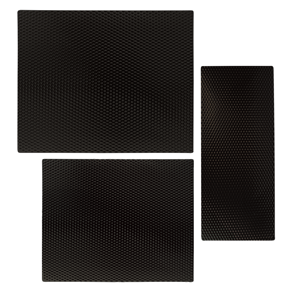 SMBLWR3 3 Pack Black Matte Nonslip Counter Mats