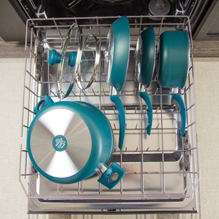 Taste of Home nonstick aluminum cookware and lids in dishwasher