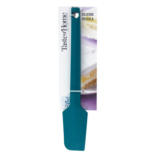 Sea Green silicone Taste of Home spatula with packaging on a white background