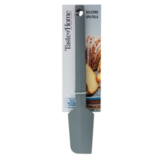 Ash Gray silicone Taste of Home spatula with packaging on a white background