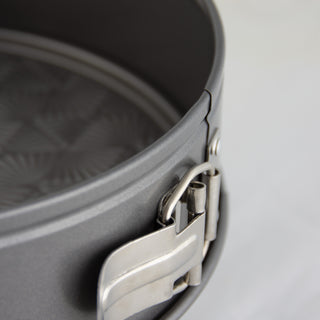Close up of 9-Inch Non-Stick Metal Springform Baking Pan