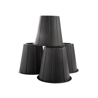 Set of 4 black plastic underbed spacers