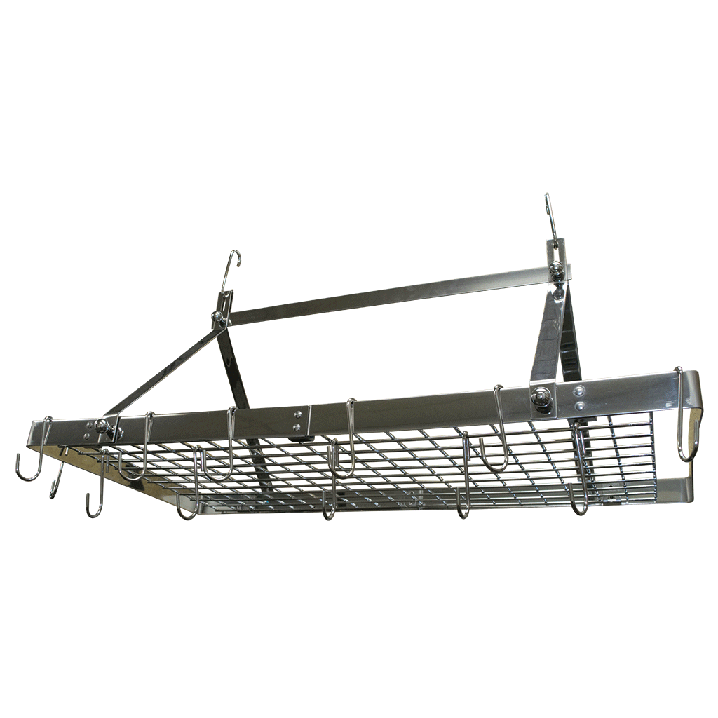 Wrought Iron Rectangle Hanging Pot Rack with 3 down lights 601-23